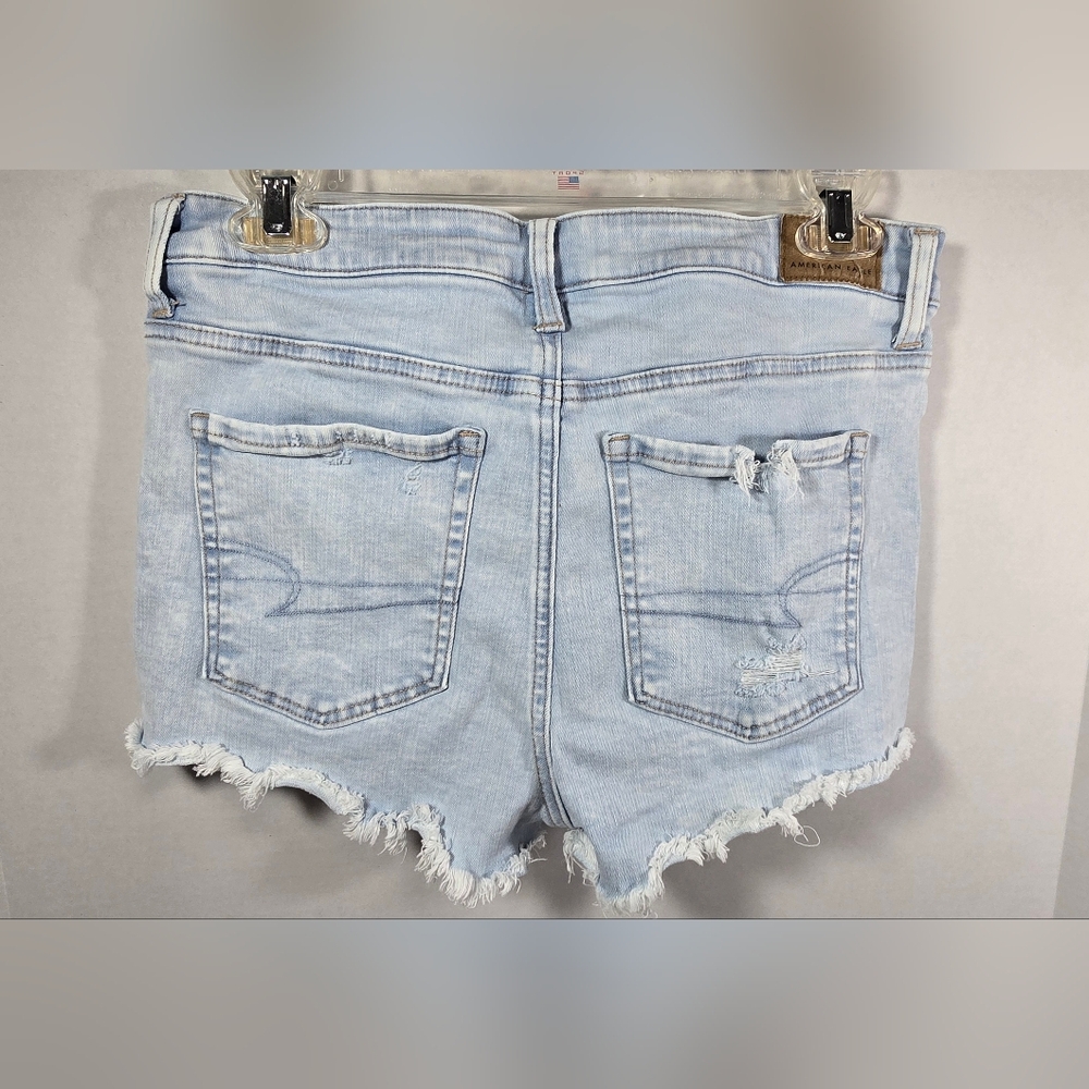 American Eagle Next Level Stretch Hi-Rise Shortie Shorts Distressed Women's 6 - Picture 5 of 12